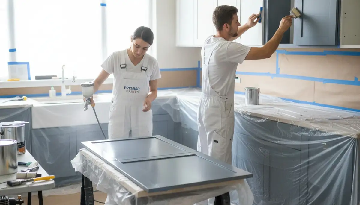 Cabinet painting service in Green Bay, WI for durable kitchen cabinet refinishing