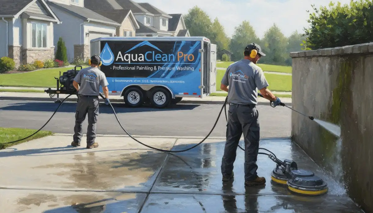 Green Bay, WI concrete pressure cleaning for driveways, patios, and walkways by Paint Pros