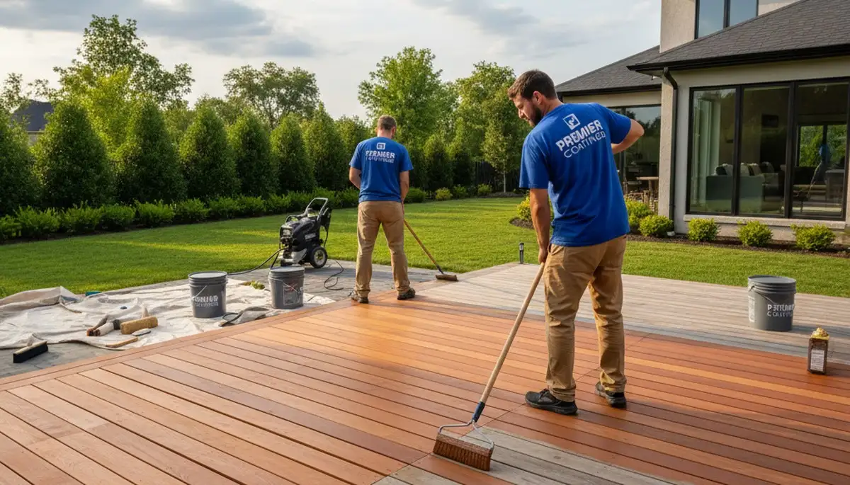 Professional deck staining in Green Bay, WI to protect wood from moisture and winter damage