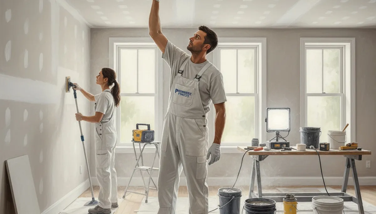 Green Bay Paint Pros repairing drywall in Green Bay, WI for a smooth interior paint finish