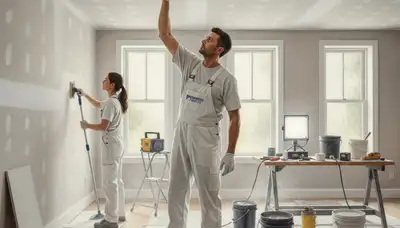 Green Bay Paint Pros repairing drywall in Green Bay, WI for a smooth interior paint finish