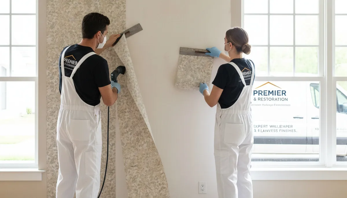 Wallpaper removal service in Green Bay, WI by Green Bay Paint Pros for careful wall prep