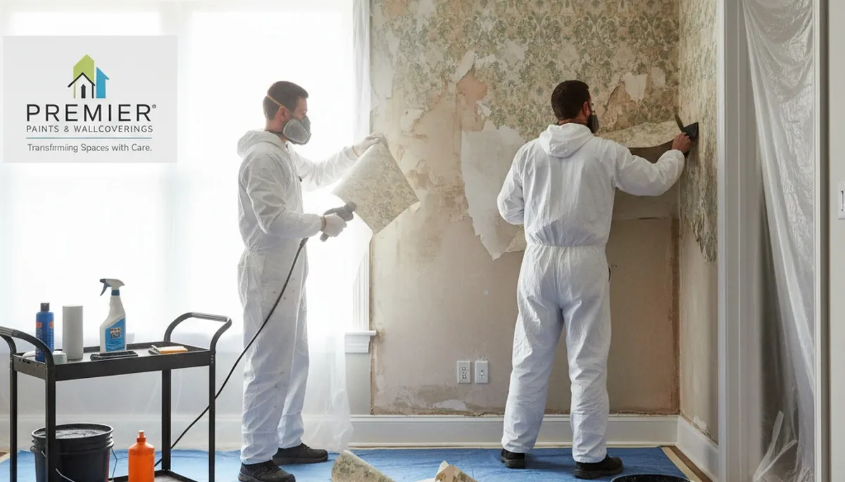 Green Bay Paint Pros removing wallpaper in Green Bay, WI with careful, mess-conscious service