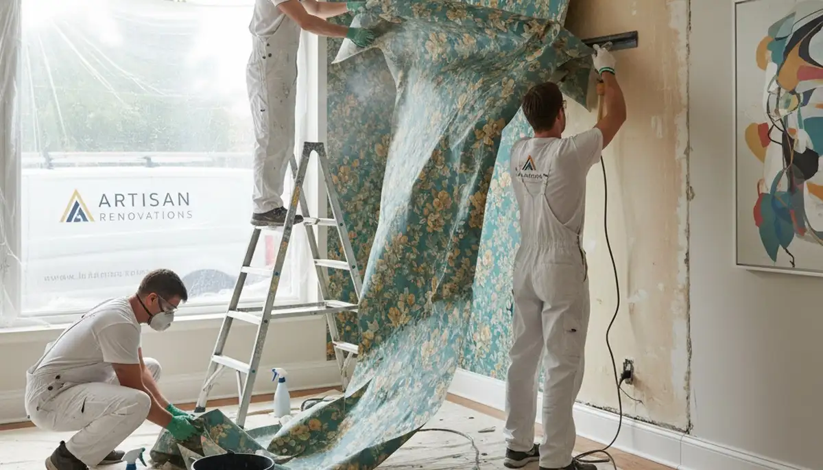 Wallpaper removal service in Green Bay, WI by Green Bay Paint Pros for clean wall prep